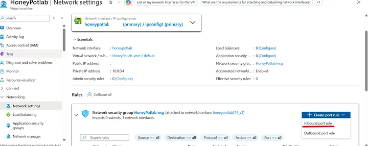 Viewing network security group rules